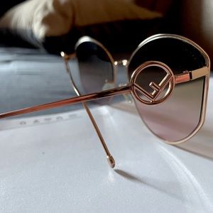 Fendi 0335/F/S DDBM2 Sunglasses Women's Gold Copper/Brown Gradient Lenses 63mm